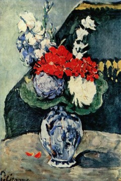 Stillleben Delfter Vase mit Blumen Paul Cezanne Ölgemälde